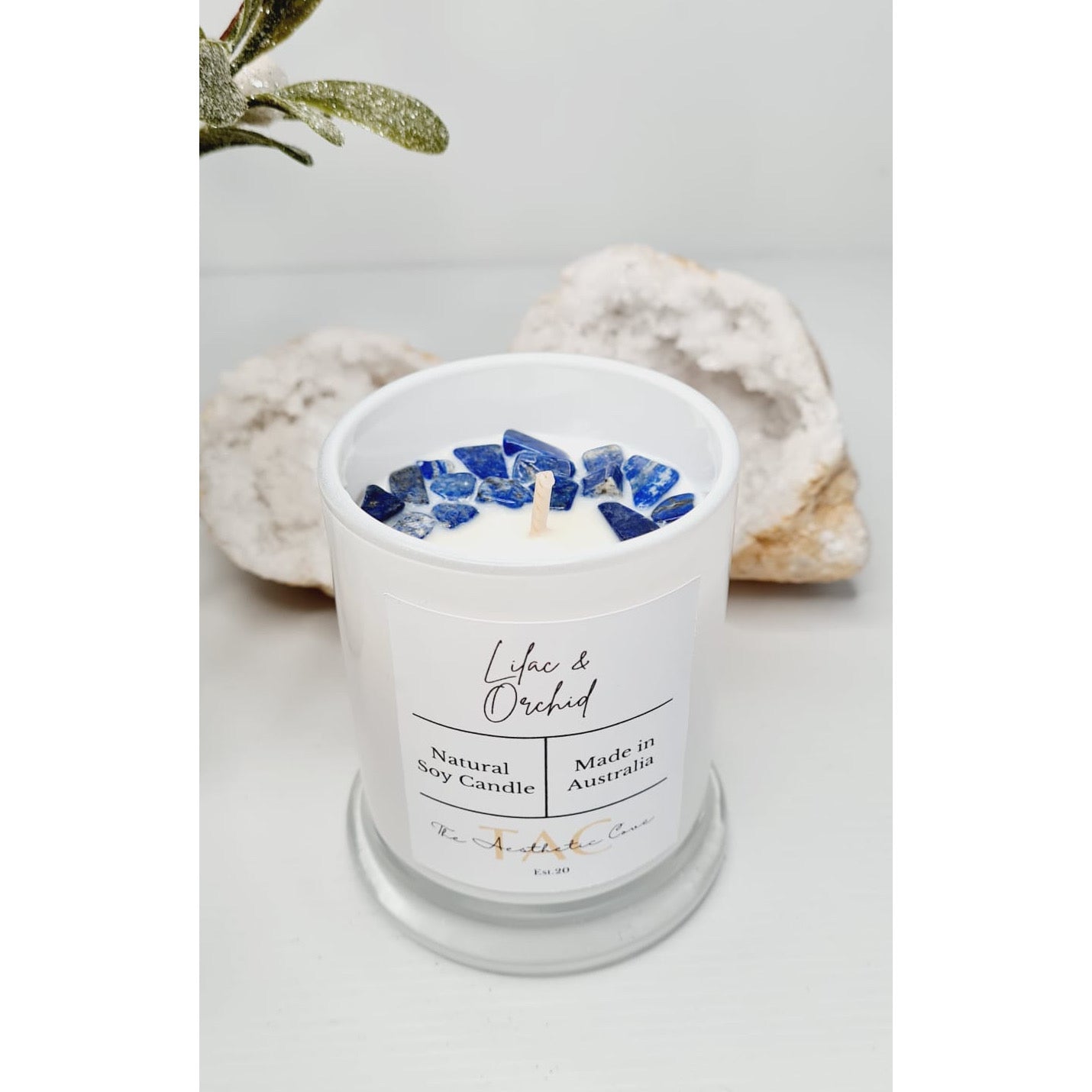Lapis Lazuli Crystal Candle Jar
