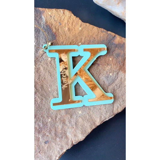Engraved Initial Christmas Ornaments