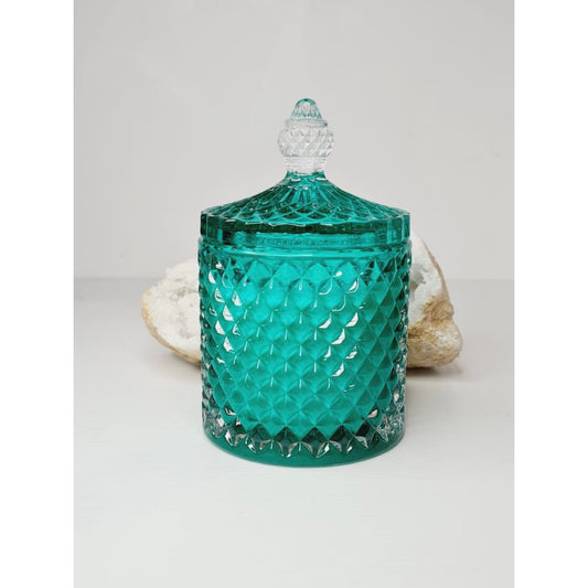 Aqua Luxe Glass Candle