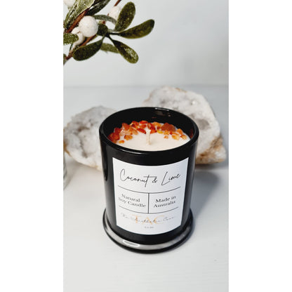 Carnelian Crystal Candle Jar