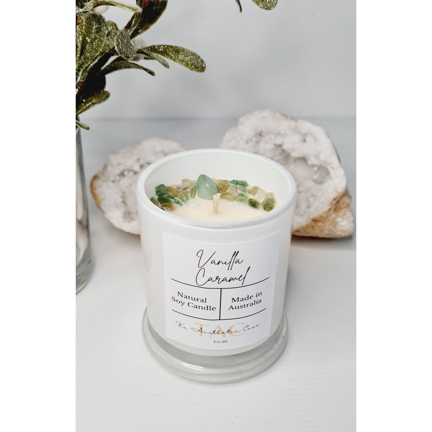 Green Aventurine Crystal Candle Jar
