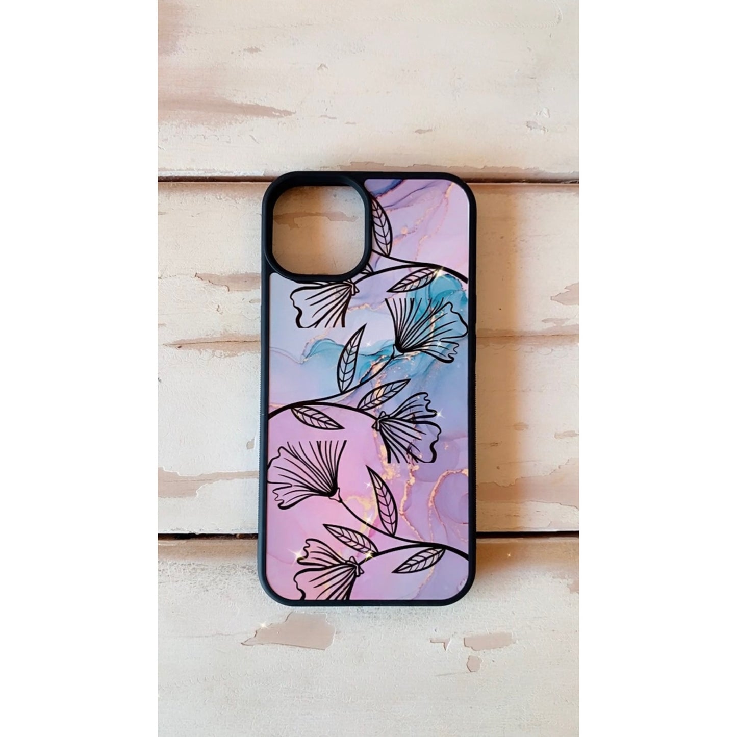 Marble flower phone case