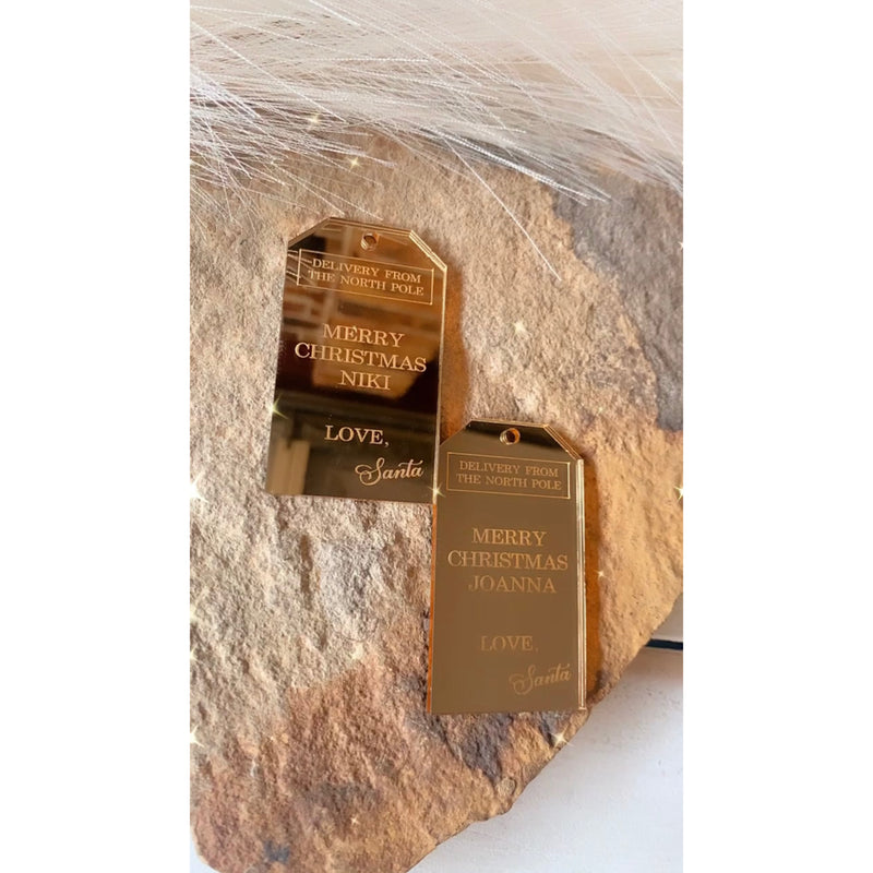 Engraved Christmas gift tags with your logo