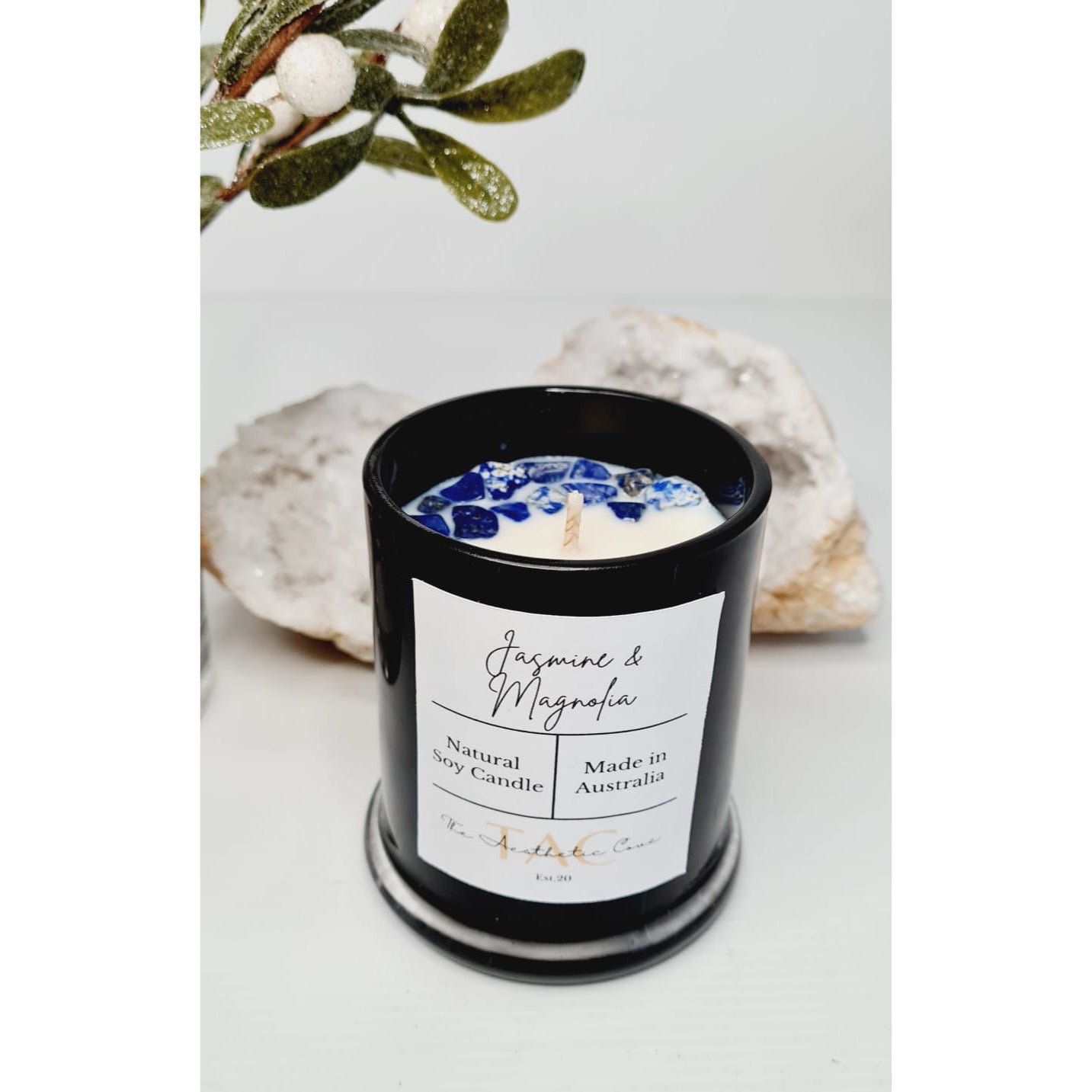 Lapis Lazuli Crystal Candle Jar