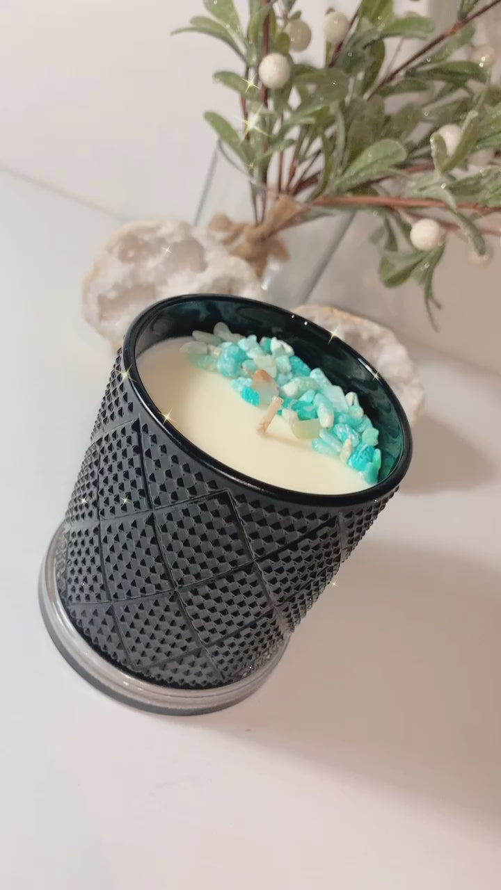 Amazonite Infused Diamond Candle, video 2