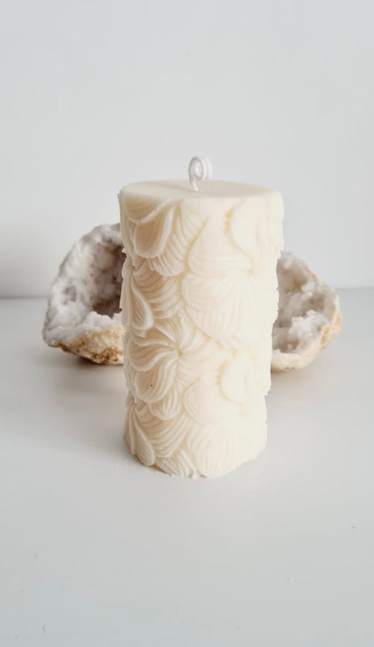 Flower Tower Candle - Cotton White